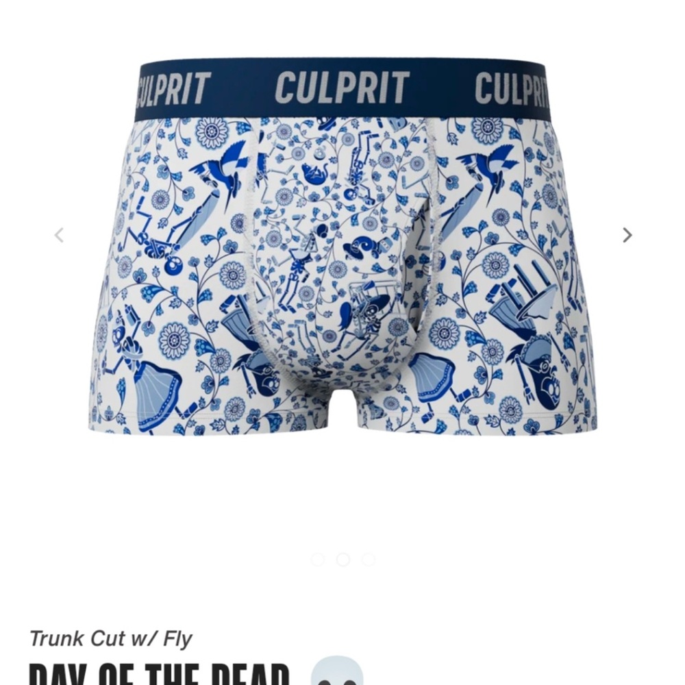Men's Blue Patterned Trunk Underwear Culprit